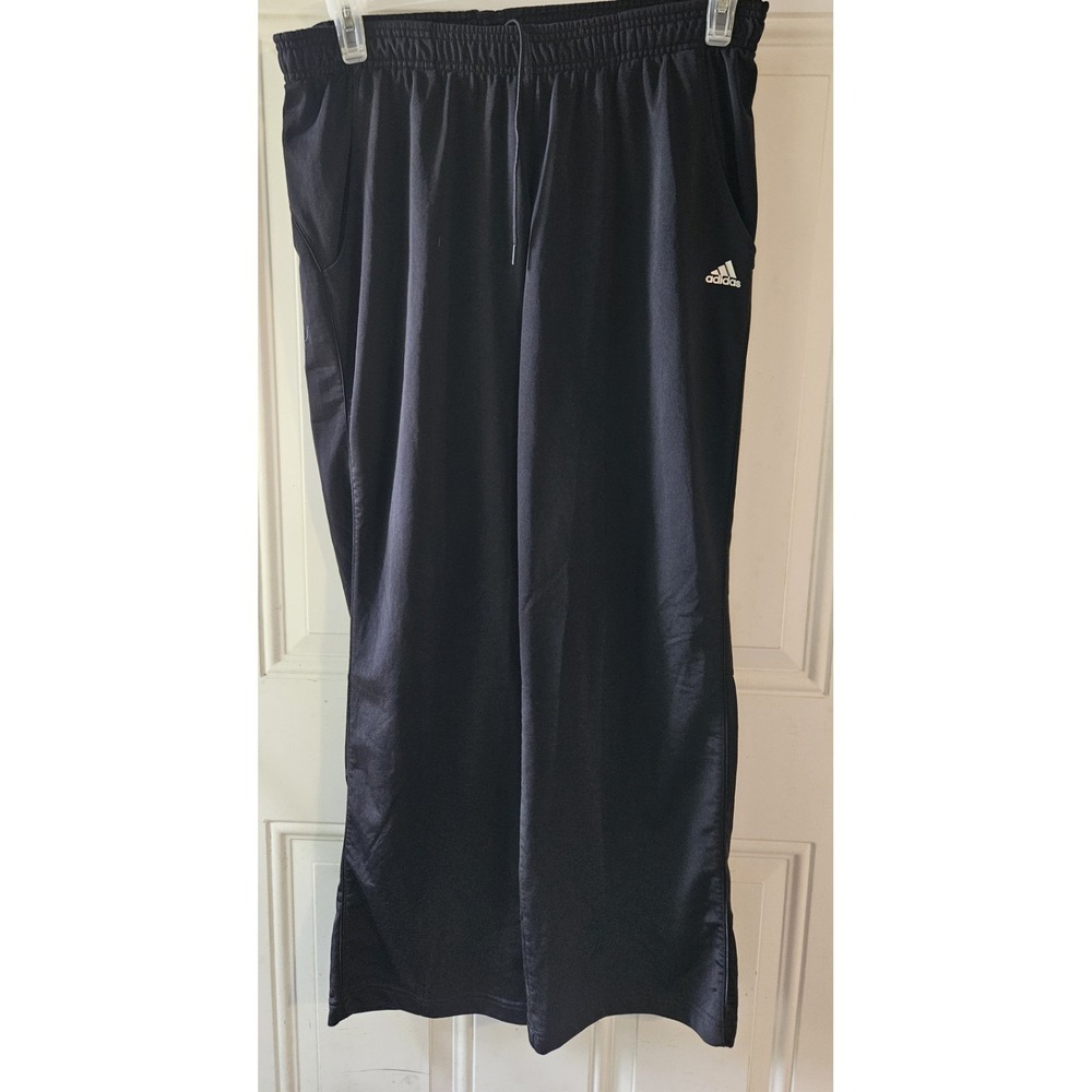 Adidas Climalite Black Wide Leg Track‎ Pants Women's Large Athletic Joggers